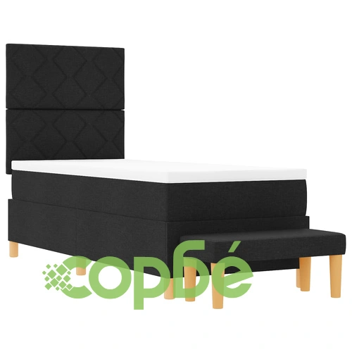 Черно легло с матрак и пейка 80x200 см от дърво и текстил ➤ топ цена ➤ sorbe.bg