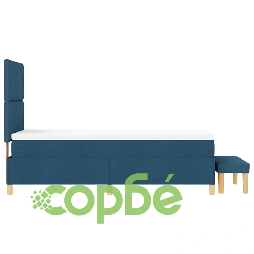 Синьо легло с матрак и пейка 90x200 см от качествена тъкан ➤ топ цена ➤ sorbe.bg