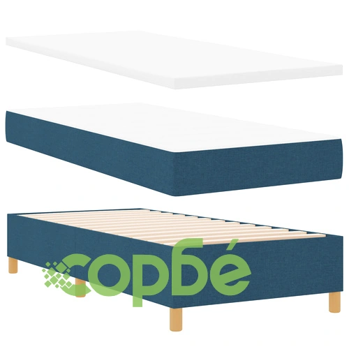 Синьо легло с матрак и пейка 90x200 см от качествена тъкан ➤ топ цена ➤ sorbe.bg