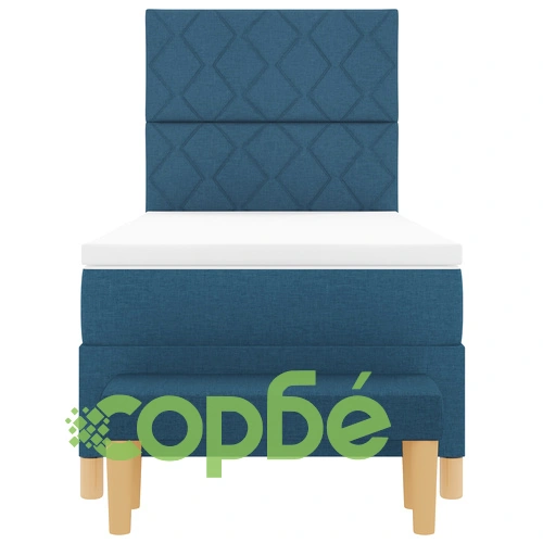 Синьо легло с матрак и пейка 90x200 см от качествена тъкан ➤ топ цена ➤ sorbe.bg