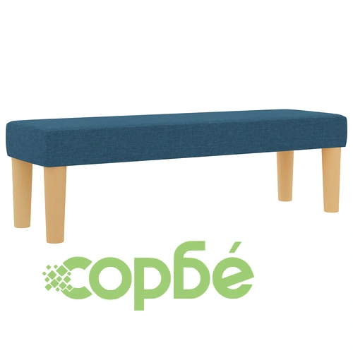 Кутия с пружини с матрак и пейка, синя, 120x190 см, текстилна тапицерия ➤ топ цена ➤ sorbe.bg