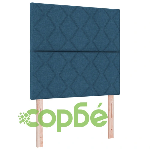 Кутия с пружини с матрак и пейка, синя, 120x190 см, текстилна тапицерия ➤ топ цена ➤ sorbe.bg