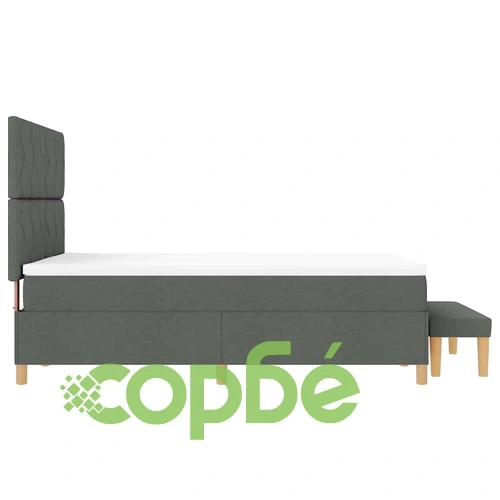 Легло с пружинирана основа и матрак тъмносиво 140x190 см текстил ➤ топ цена ➤ sorbe.bg