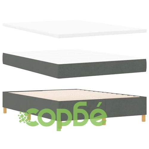 Легло с пружинирана основа и матрак тъмносиво 140x190 см текстил ➤ топ цена ➤ sorbe.bg