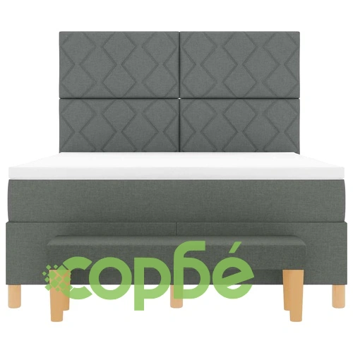 Легло с пружинирана основа и матрак тъмносиво 140x190 см текстил ➤ топ цена ➤ sorbe.bg