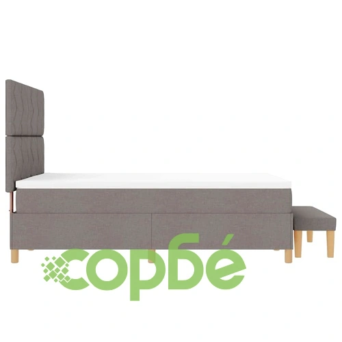 Легло с пружинирана основа и матрак Таупе 140x200 см текстил с пейка ➤ топ цена ➤ sorbe.bg