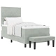 Легло Box Spring с матрак и пейка 90x200 см, светлосиво кадифе
