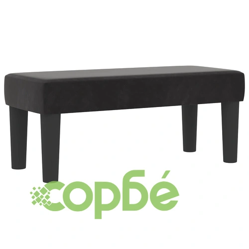 Легло с пружини с матрак и пейка от черно кадифе 100x200 см ➤ топ цена ➤ sorbe.bg