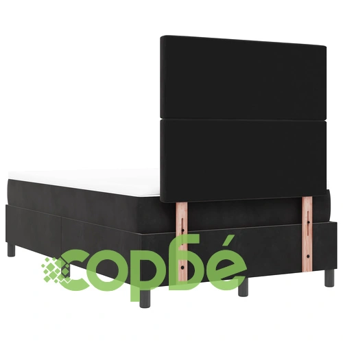 Легло с пружини с матрак и пейка от черно кадифе 120x200 см ➤ топ цена ➤ sorbe.bg