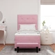 Легло с пружинен матрак и пейка от розово кадифе 100x200 см