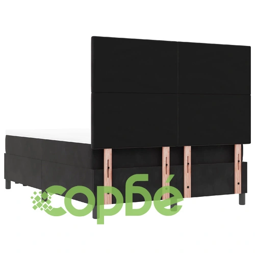 Диван с пружинен матрак и пейка 140x190 см Черен Велур ➤ топ цена ➤ sorbe.bg