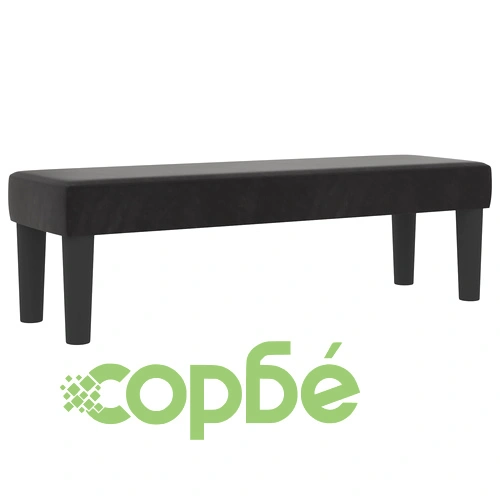 Диван с пружинен матрак и пейка 140x190 см Черен Велур ➤ топ цена ➤ sorbe.bg