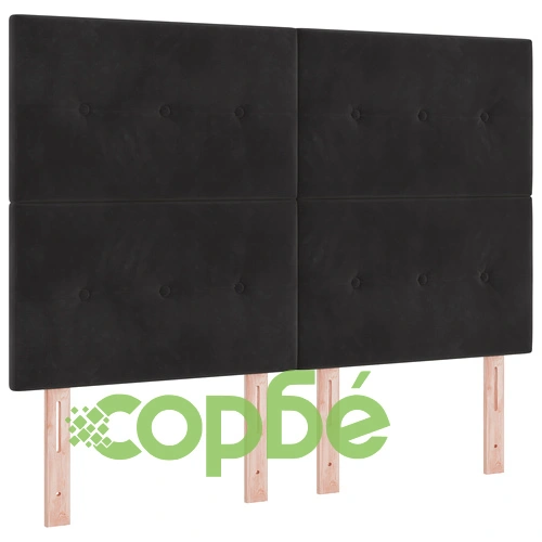 Подматрачна рамка с матрак и пейка от черно кадифе 160x200 см ➤ топ цена ➤ sorbe.bg