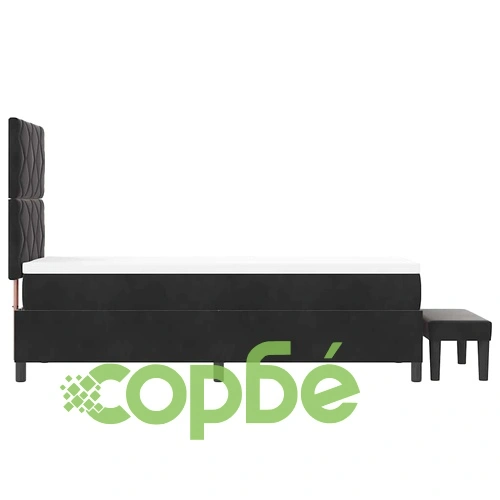 Легло с пружинирана основа и матрак черно 80x200 см кадифе ➤ топ цена ➤ sorbe.bg