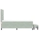 Легло с пружинирана основа, матрак и пейка светлосиво 90x190 см кадифе
