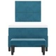 Легло с пружинирана основа, матрак и пейка тъмносиньо 100x200 см кадифе