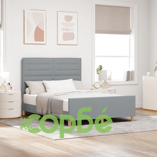 Легло от тъкан с размер 140x190 см в светлосиво ➤ топ цена ➤ sorbe.bg