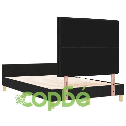 Черна текстилна рамка за легло 160x200 см с дървена основа ➤ топ цена ➤ sorbe.bg