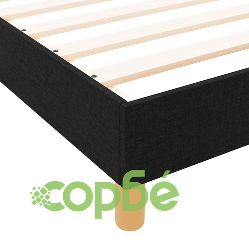 Черна текстилна рамка за легло 160x200 см с дървена основа ➤ топ цена ➤ sorbe.bg