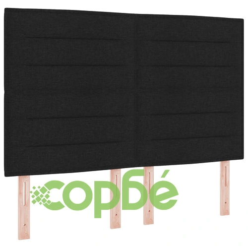 Черна текстилна рамка за легло 160x200 см с дървена основа ➤ топ цена ➤ sorbe.bg