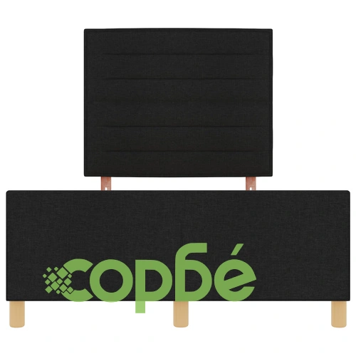 Черна текстилна рамка за легло 160x200 см с дървена основа ➤ топ цена ➤ sorbe.bg