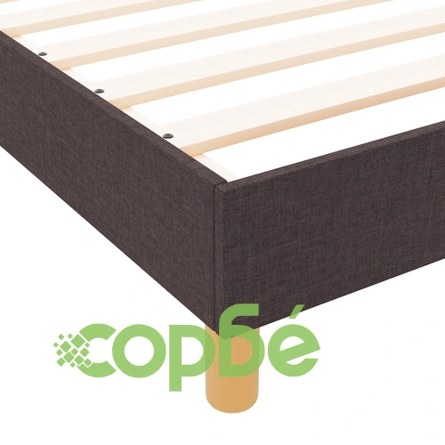 Легло с дървена рамка 160x200 см в тъмно кафяв цвят с текстилна тапицерия ➤ топ цена ➤ sorbe.bg