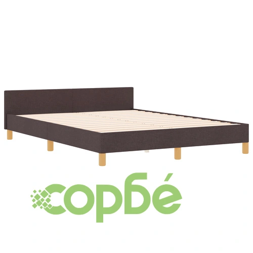 Легло с дървена рамка 160x200 см в тъмно кафяв цвят с текстилна тапицерия ➤ топ цена ➤ sorbe.bg