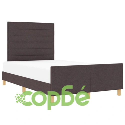 Легло с дървена рамка 160x200 см в тъмно кафяв цвят с текстилна тапицерия ➤ топ цена ➤ sorbe.bg