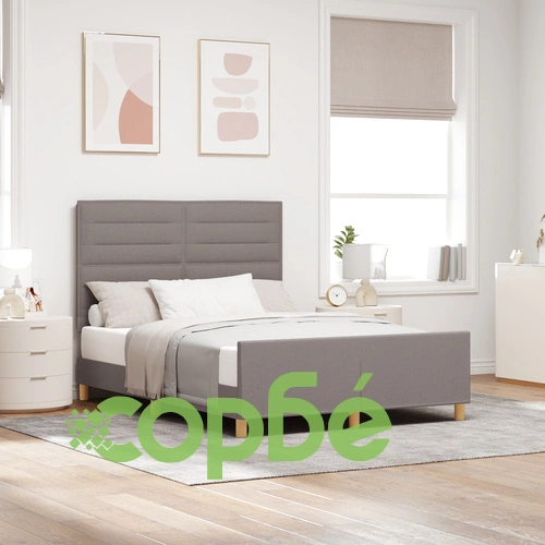 Легло с текстилна тапицерия в цвят таупе 160x200 см ➤ топ цена ➤ sorbe.bg