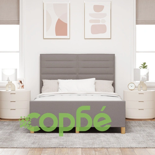 Легло с текстилна тапицерия в цвят таупе 160x200 см ➤ топ цена ➤ sorbe.bg