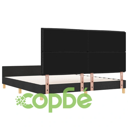 Черно легло с текстилна рамка 180x200 см от естествено дърво ➤ топ цена ➤ sorbe.bg