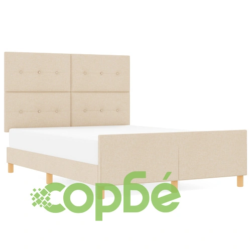 Легло с текстилна тапицерия в кремав цвят 140x200 см ➤ топ цена ➤ sorbe.bg