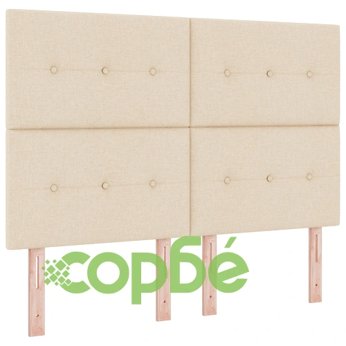 Легло с текстилна тапицерия в кремав цвят 140x200 см ➤ топ цена ➤ sorbe.bg