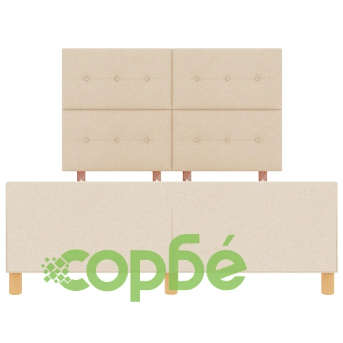 Легло с текстилна тапицерия в кремав цвят 140x200 см ➤ топ цена ➤ sorbe.bg