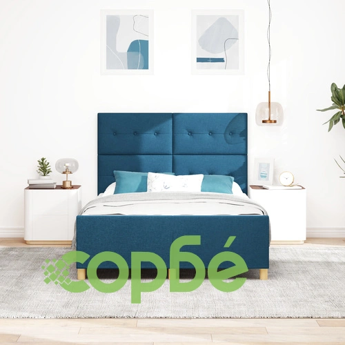 Легло от Текстил в Синьо 140x200 см с Дървена Рамка ➤ топ цена ➤ sorbe.bg