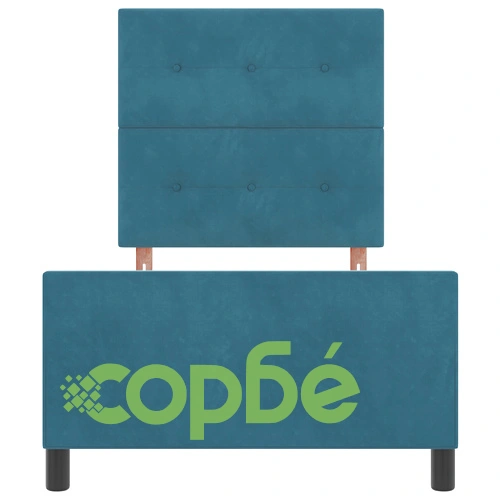 Елегантно Тъмносиньо Легло от Кадифе 90x200 см с Матов Финиш ➤ топ цена ➤ sorbe.bg