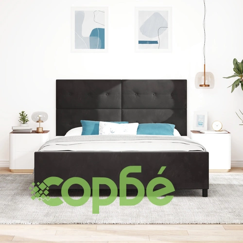 Черно кадифено легло 180x200 см с MDF рамка ➤ топ цена ➤ sorbe.bg
