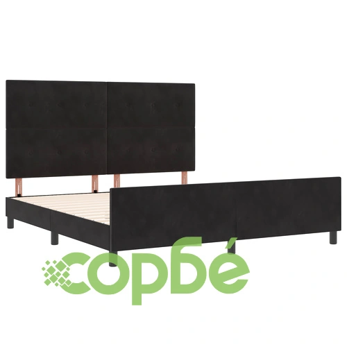 Черно кадифено легло 180x200 см с MDF рамка ➤ топ цена ➤ sorbe.bg