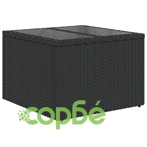 6 части градински диван комплект от черен полиратан с възглавнички ➤ топ цена ➤ sorbe.bg