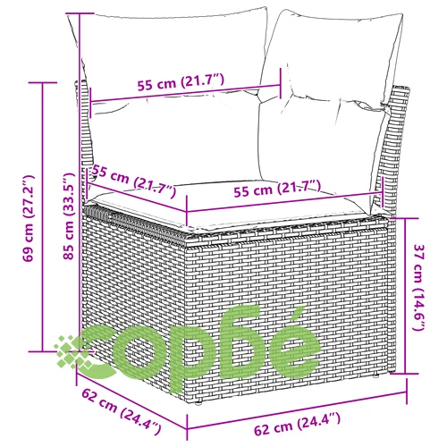 9-частен градински комплект от полиратан с възглавници - Черен ➤ топ цена ➤ sorbe.bg