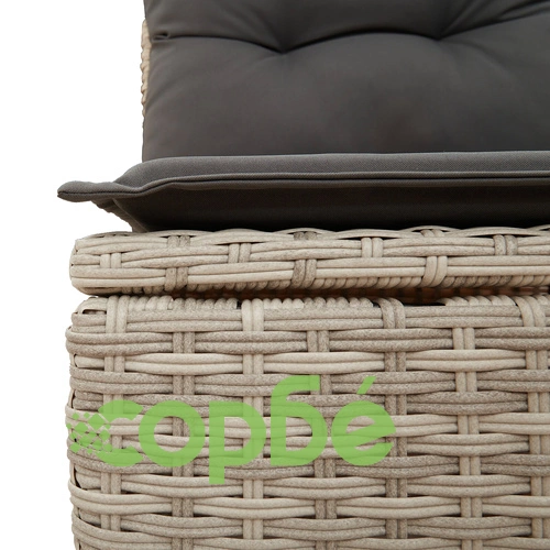 6 части градински диван комплект от синтетичен ратан със сиви възглавници ➤ топ цена ➤ sorbe.bg