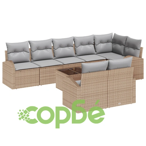 Комплект градински диван от полиратан - 9 елемента с възглавници, черен ➤ топ цена ➤ sorbe.bg