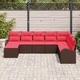 Градински комплект дивани 8 части, полиратан, кафяво