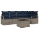 Градински комплект дивани от полиратан, 6 части, сив, 5 места