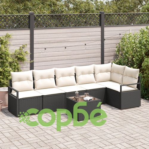 6-Часов Градински Комплект Диван с Възглавници от Кафяв Полиратан ➤ топ цена ➤ sorbe.bg