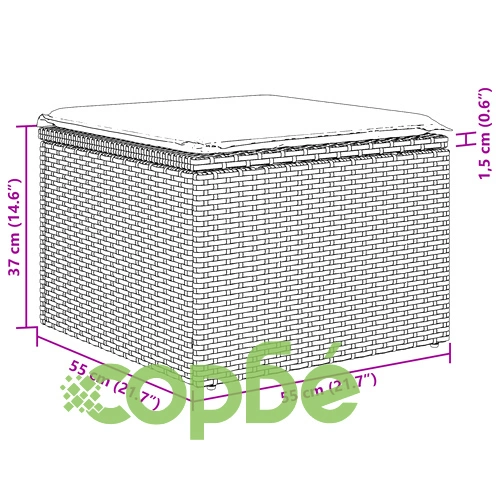 Комплект градински диван от сив полиротан с възглавници - 8 части ➤ топ цена ➤ sorbe.bg