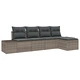 Комплект градински диван от полиратан в сив цвят - 5 части с възглавници