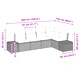 5 части Градински диван комплект от полиратан със сиви възглавници, 60 см дълбочина