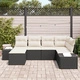 6-части Градински Диван с Възглавници от Черен Полиратан за Открито