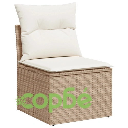 6-Частен Градински Комплект от Полиратан с Възглавници - Бежов ➤ топ цена ➤ sorbe.bg